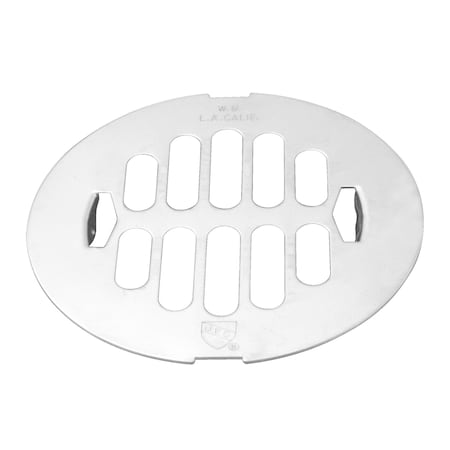Westbrass 4-1/4" OD Brass Snap-in Shower Strainer Grid Drain Cover, Powder Coat White D3198-50
